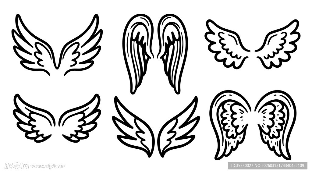 线稿翅膀图案