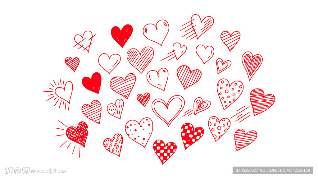 手绘爱心图案