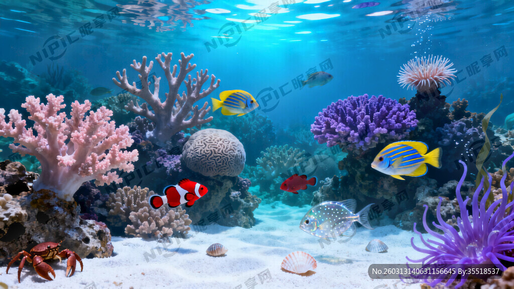 水族箱背画 海底世界类型