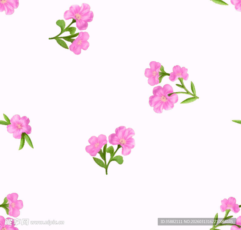 粉色花卉无缝图案背景