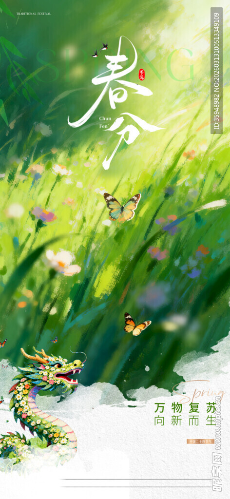 春日草地花卉清新景象