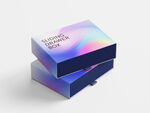 炫彩渐变包装盒堆叠展示样机