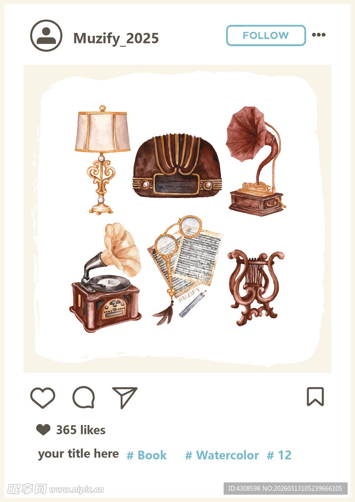 6款入装饰水彩画