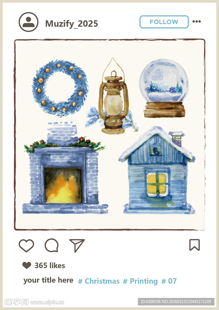 5款入冬季印花图案