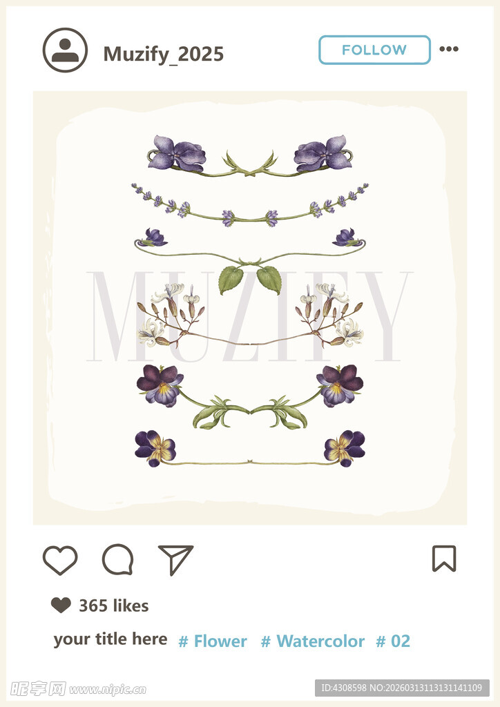 7款入花边水彩画