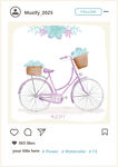 自行车水彩画