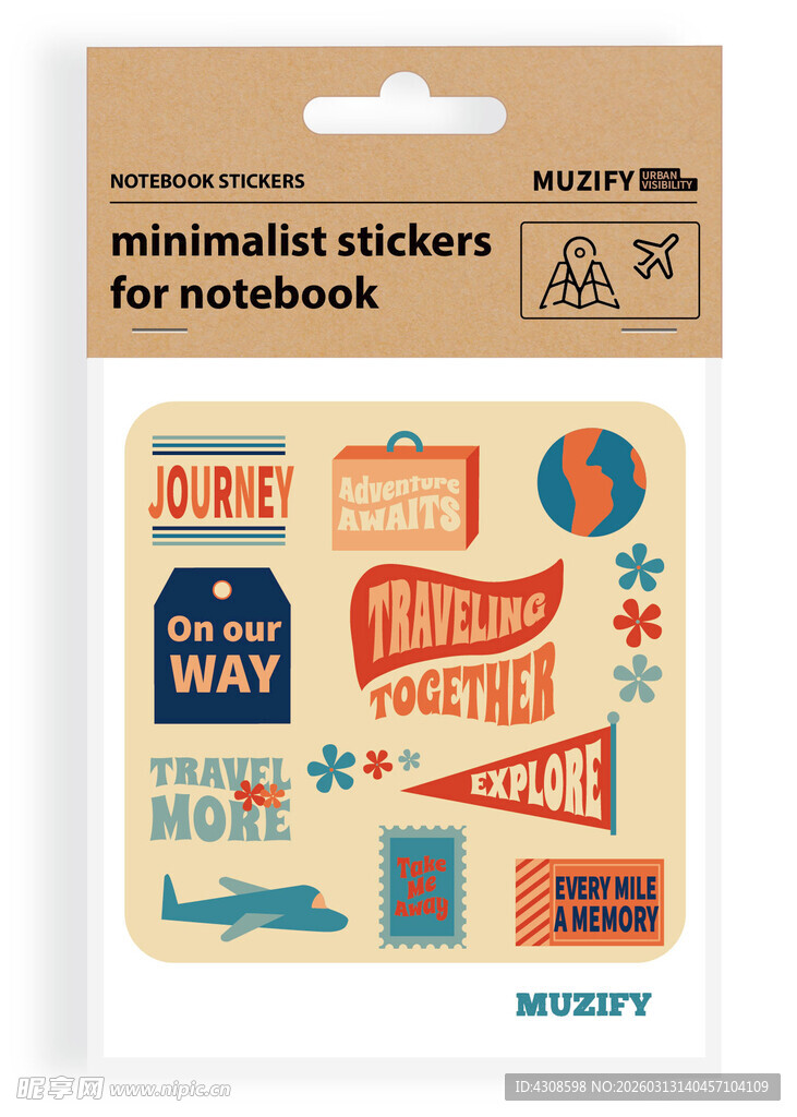 复古旅行贴纸图案