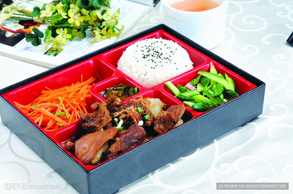 日式精美便当盒美食展示