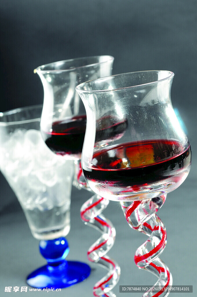 多彩螺旋脚红酒杯组合