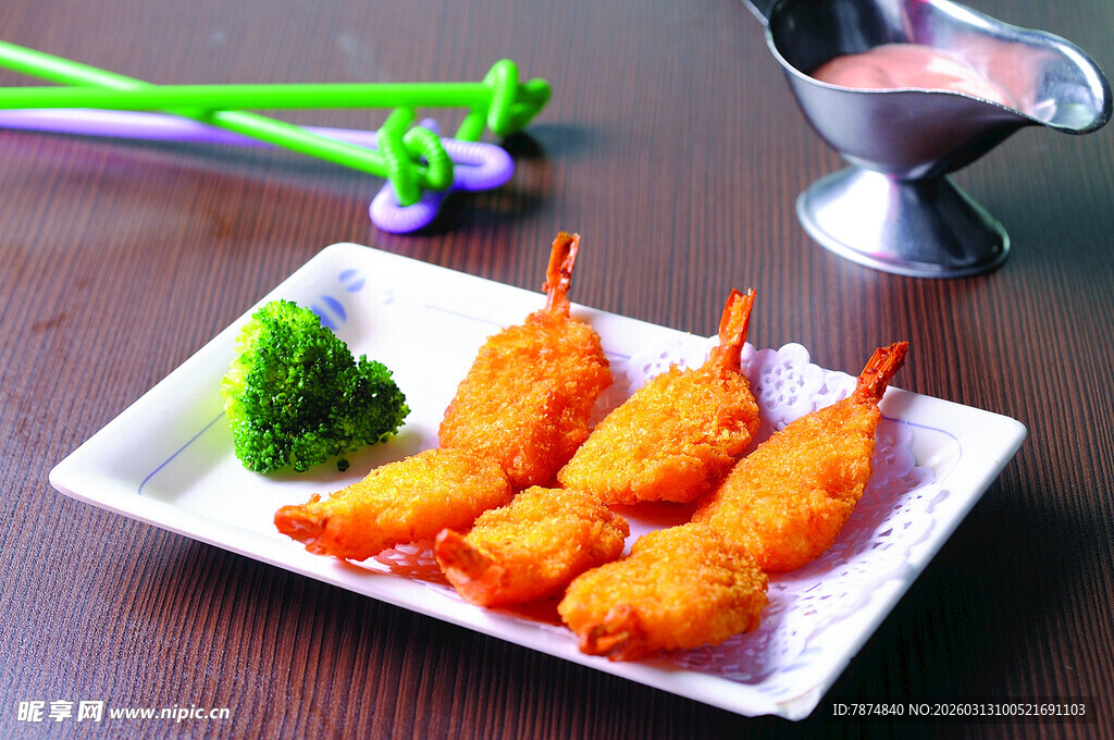 香酥炸虾摆盘精致