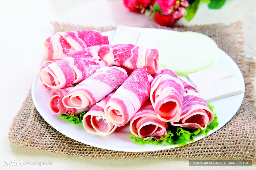 精美肉卷摆盘