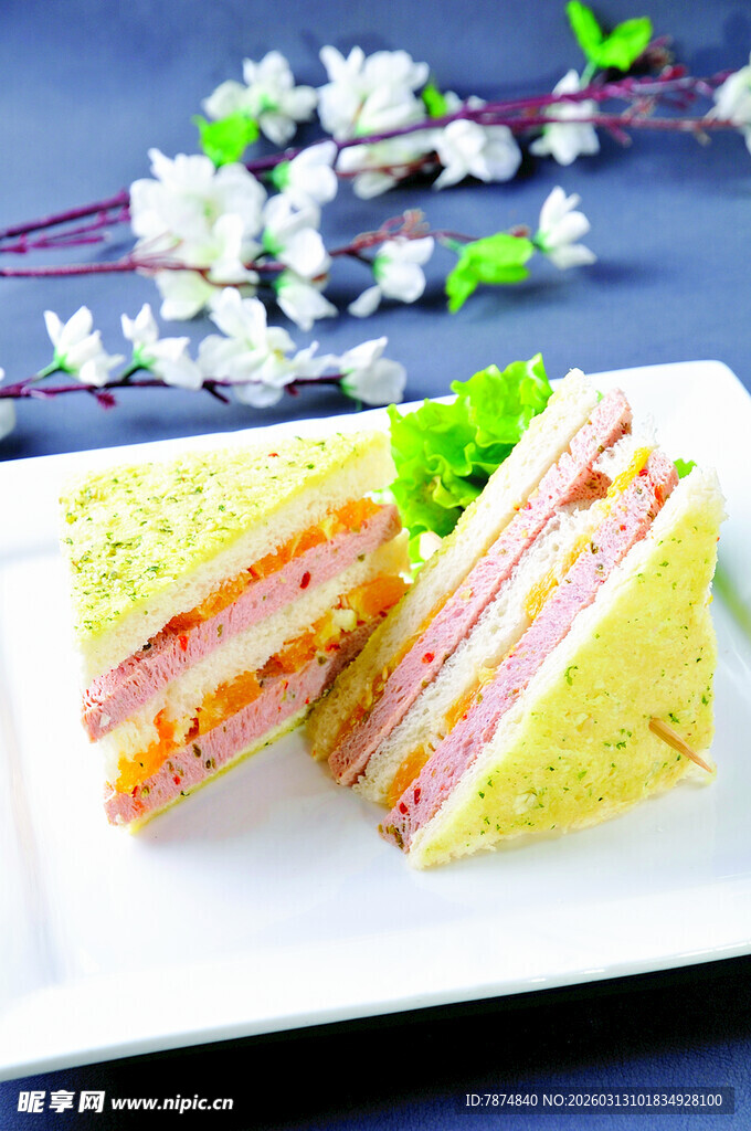 美味三明治摆盘精致