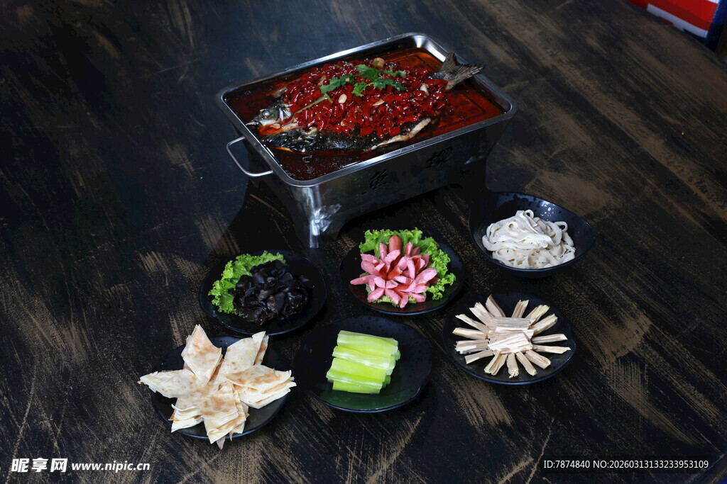 精致火锅配菜摆盘