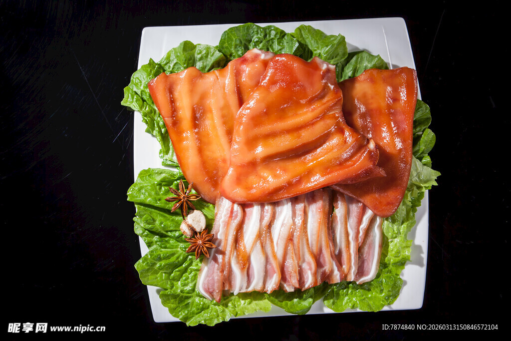 美味拼盘卤味与生菜搭配