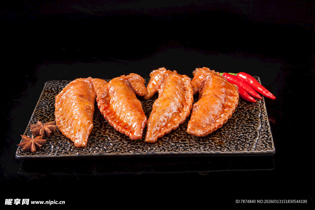 美味诱人的烤鸡翅