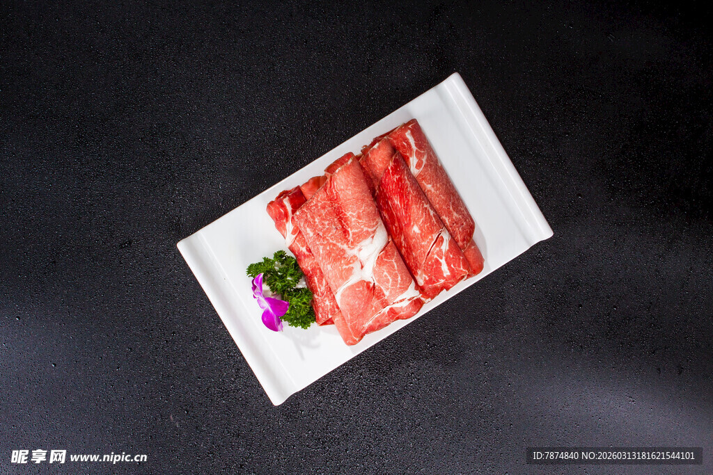 鲜切牛肉片 摆盘精致诱人