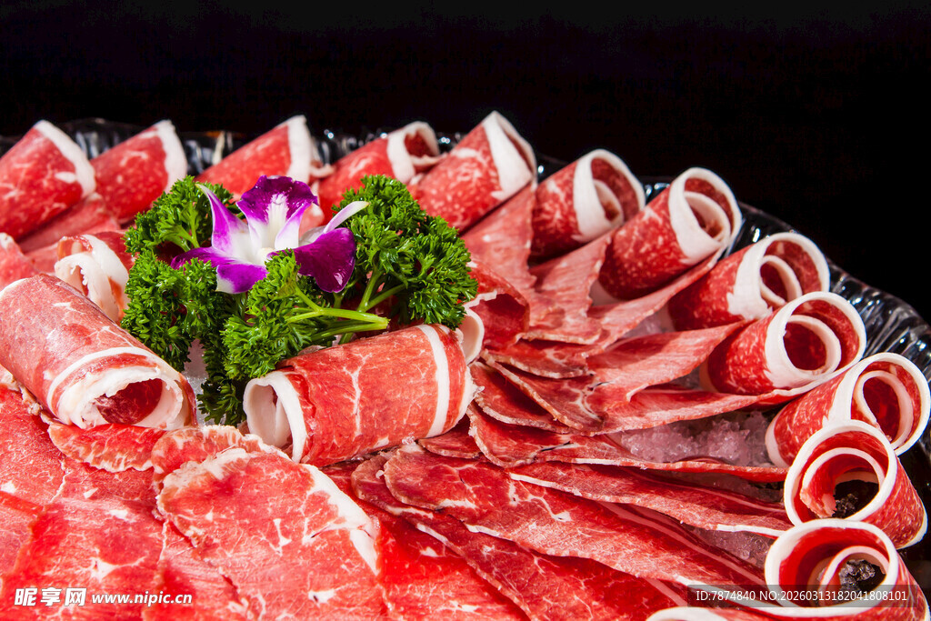 精美摆盘鲜切牛肉拼盘