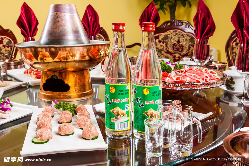 韩式烤肉食材与调料展示