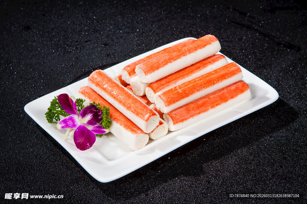 美味蟹棒摆盘展示