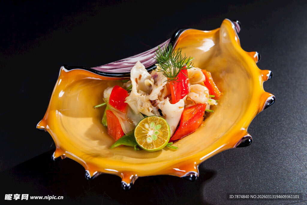 创意贝壳造型蔬菜沙拉