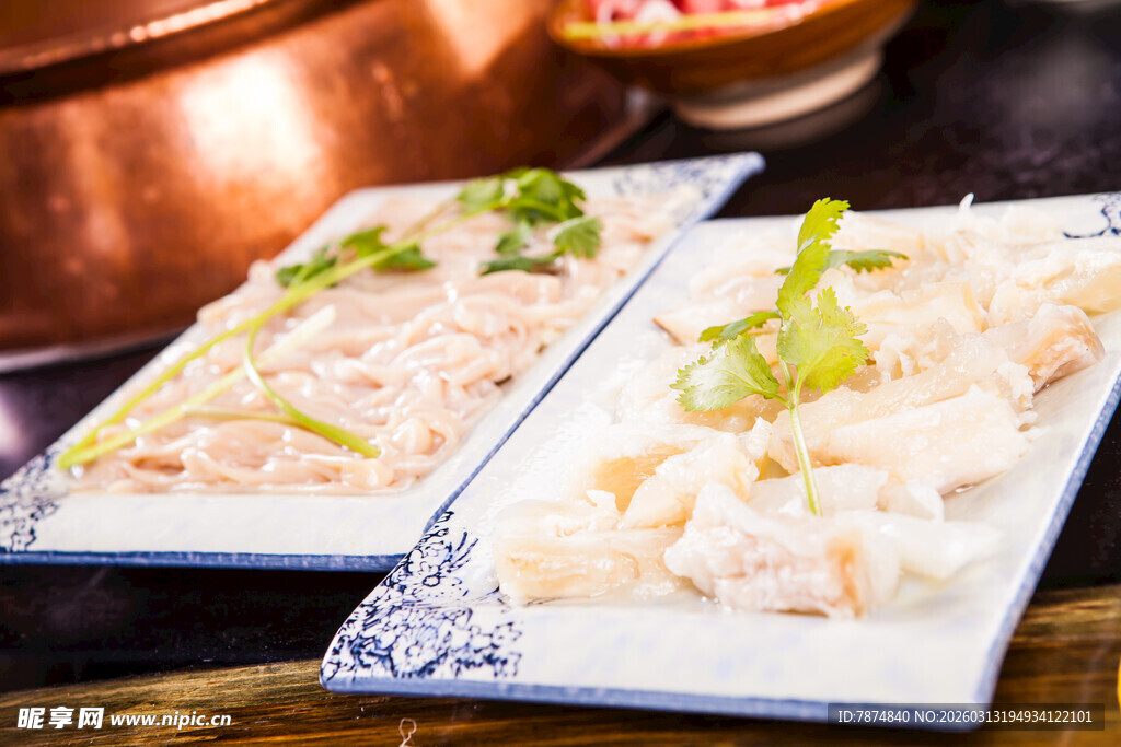 美味鲜鱼片摆盘展示