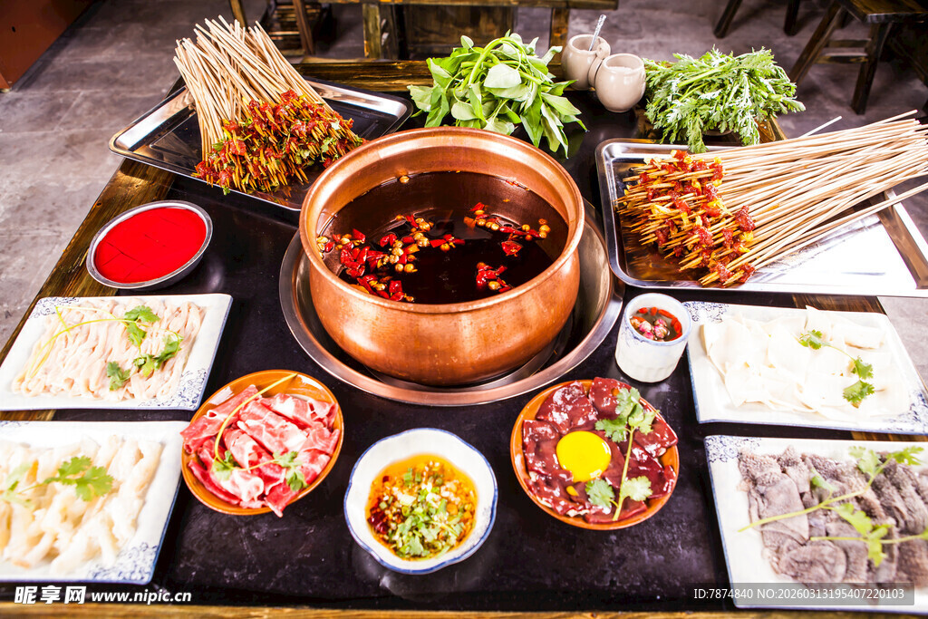 丰盛火锅食材拼盘