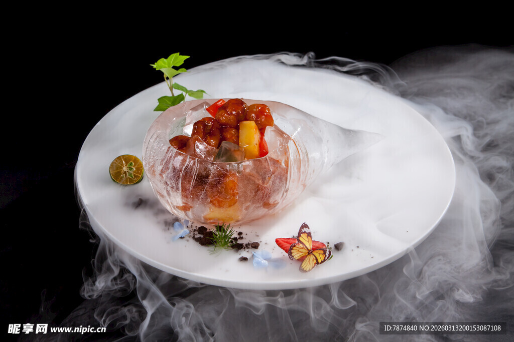 创意烟雾特效精致美食
