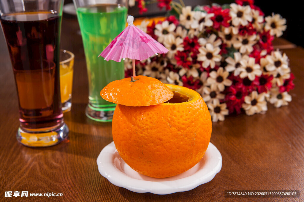 创意橙子鸡尾酒 趣味满满