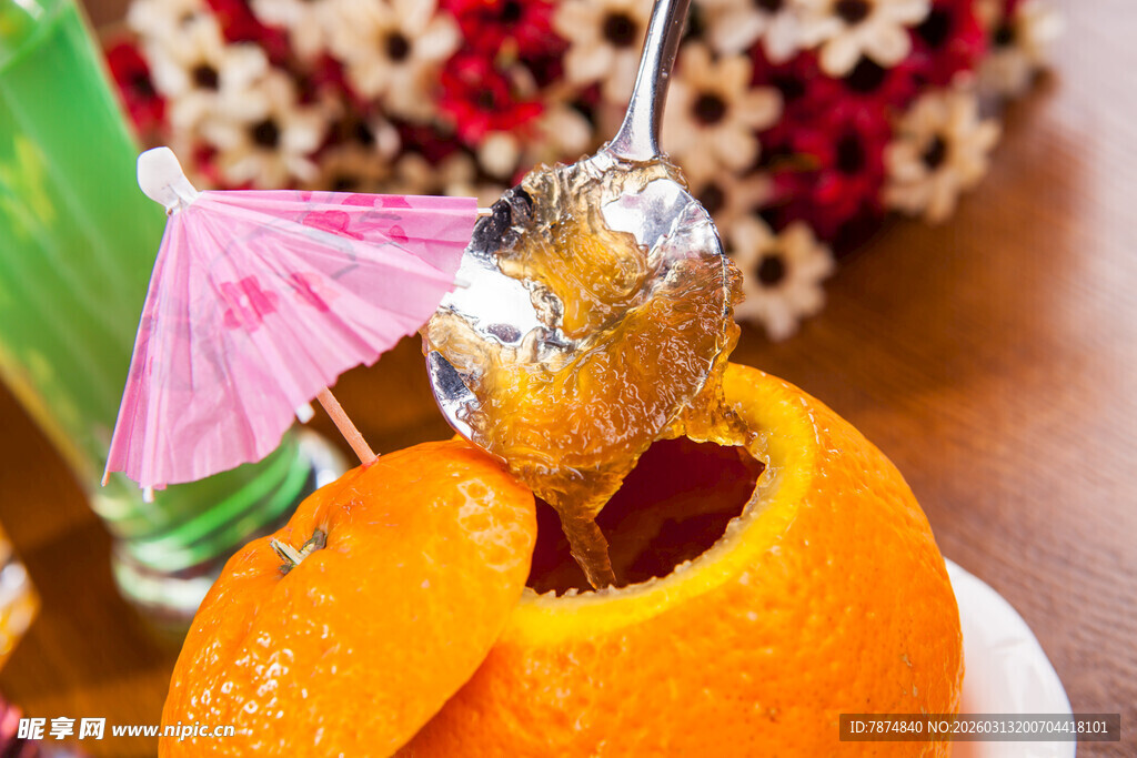 橙子创意饮品 装饰精美
