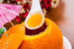 橙子果冻配小伞精致甜品
