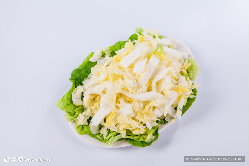 凉拌白菜丝配生菜
