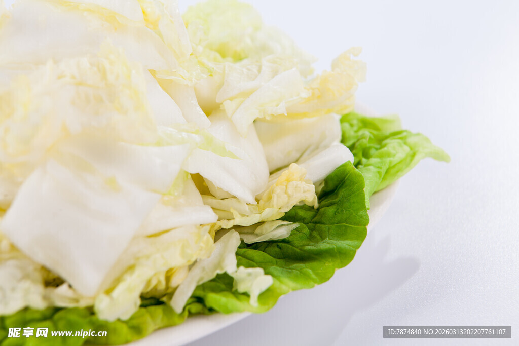 新鲜白菜生菜摆盘