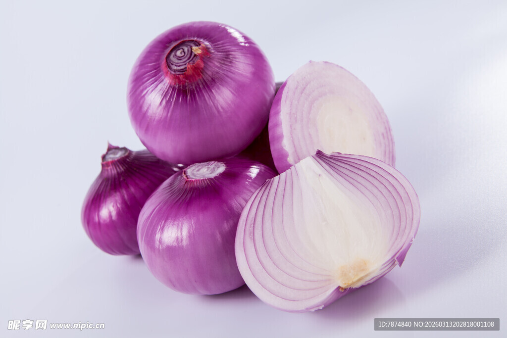 紫皮洋葱堆叠切片展示