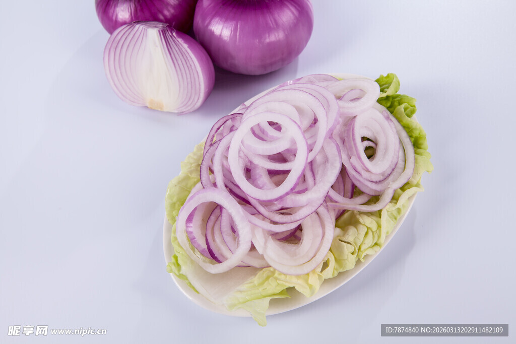 紫洋葱切片摆盘