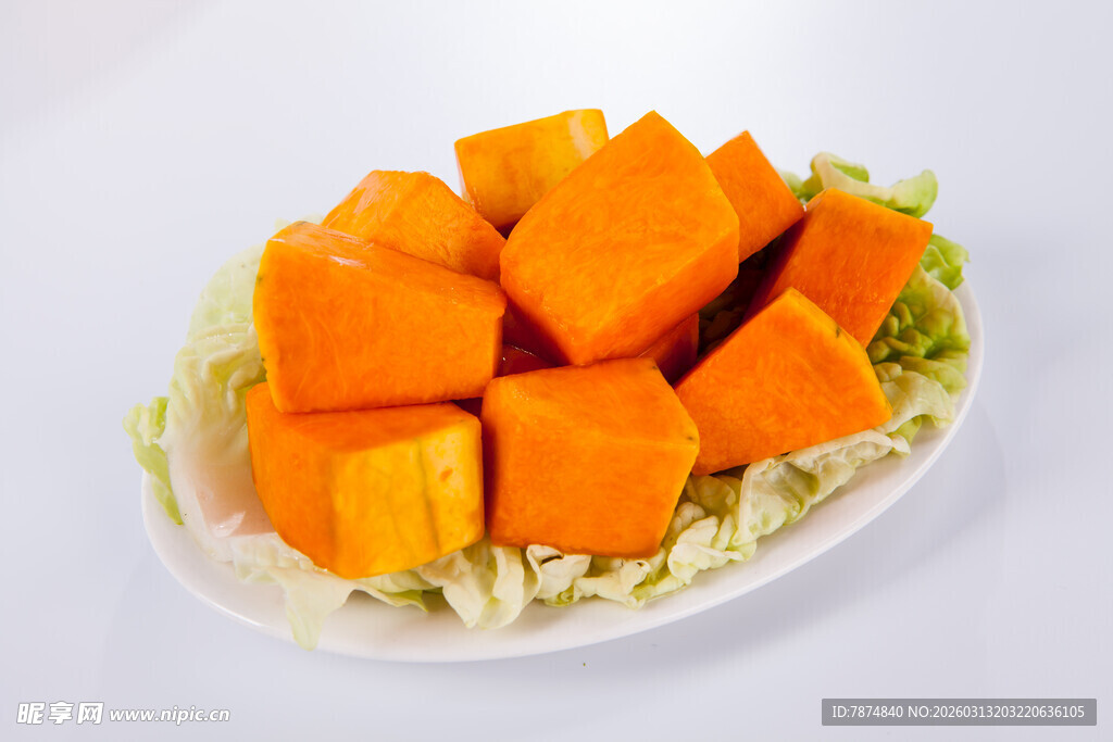 一盘切块南瓜