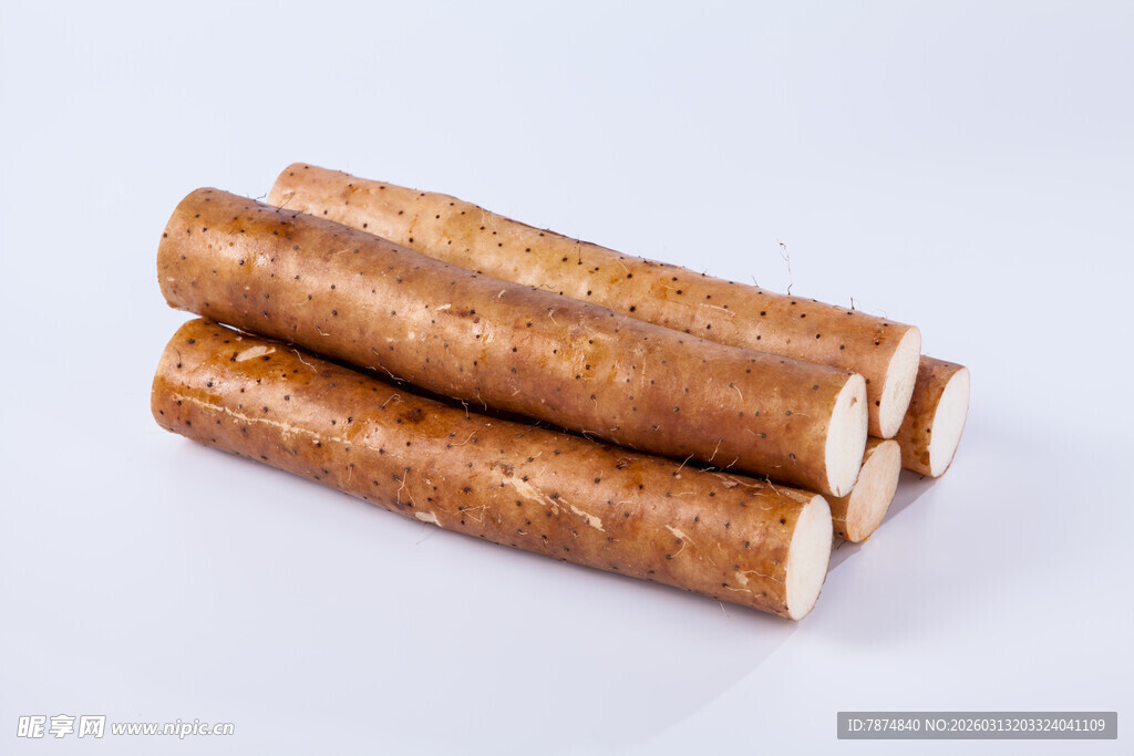 新鲜山药切段特写