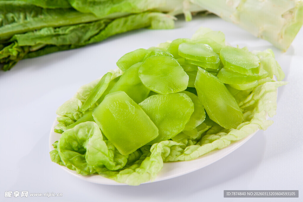 新鲜莴笋片 翠绿诱人