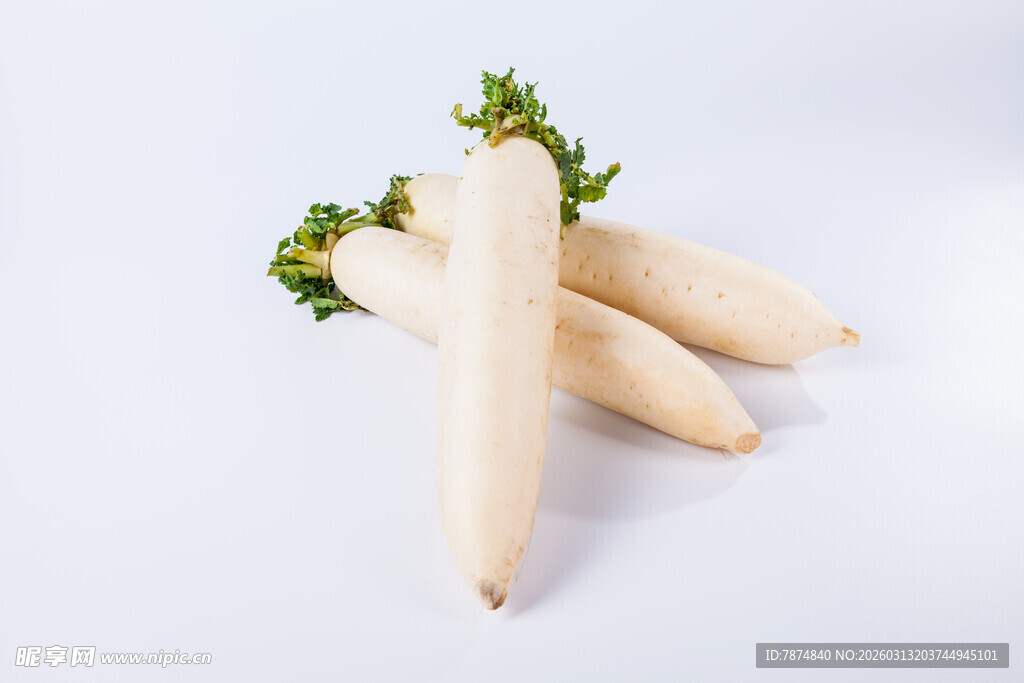 新鲜白萝卜 翠绿缨相伴