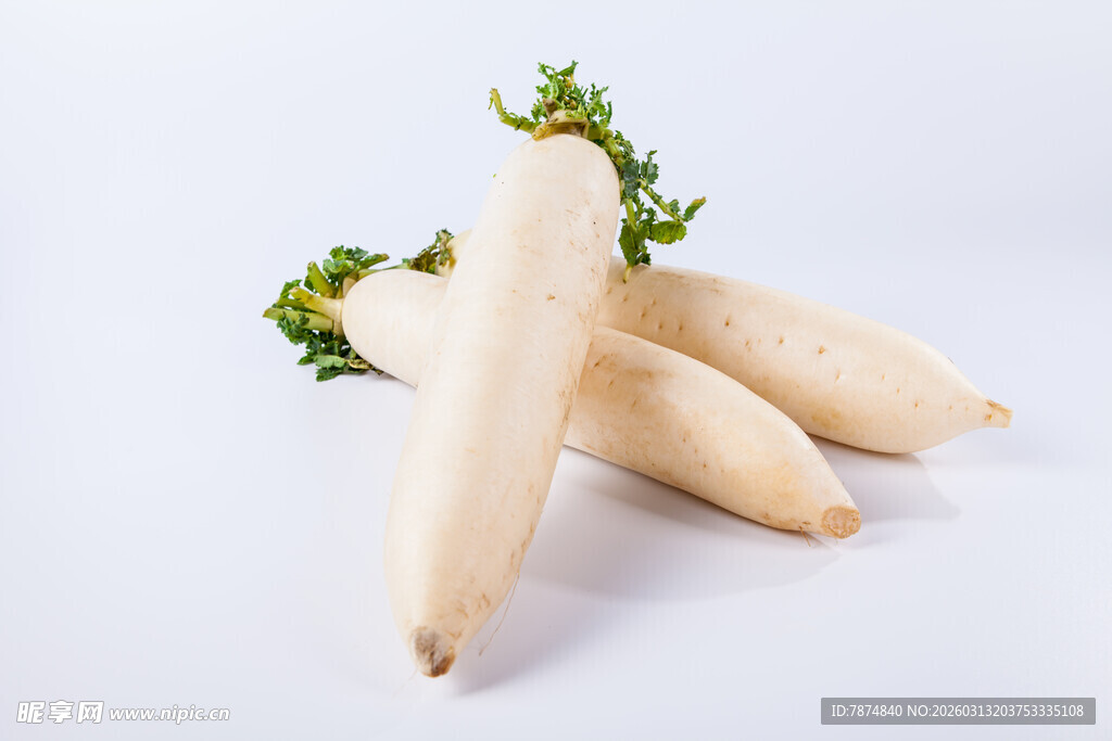 新鲜白萝卜 翠绿缨相伴