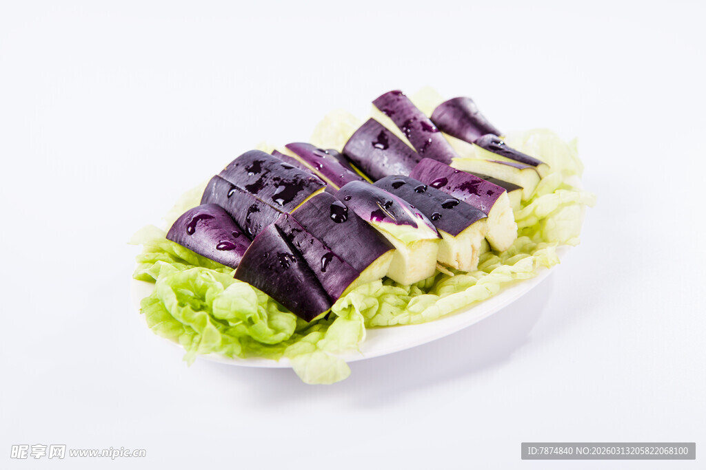 凉拌茄子配生菜