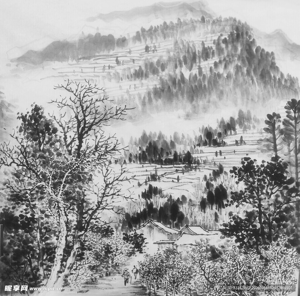 水墨山水间的静谧景致