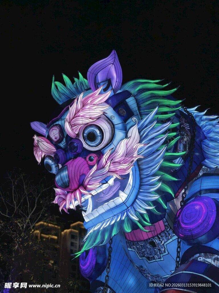 炫彩舞狮头造型艺术展示