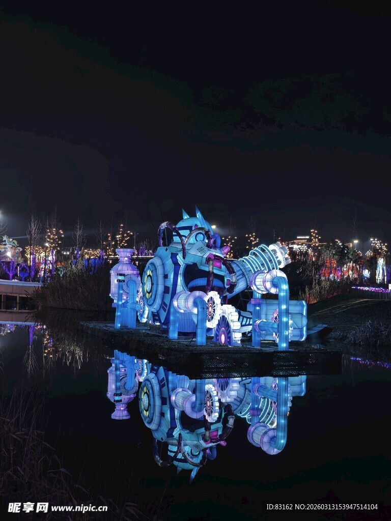 水上梦幻灯光艺术装置