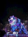 炫彩灯光老虎造型艺术装置