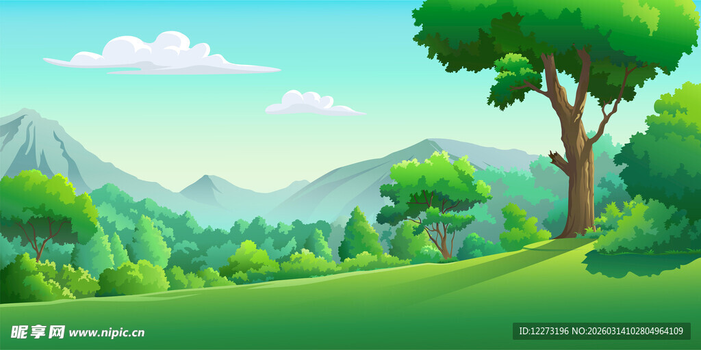 美丽山林自然风光画面