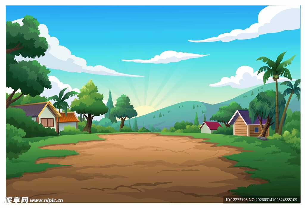 乡村田园风光的宁静小路