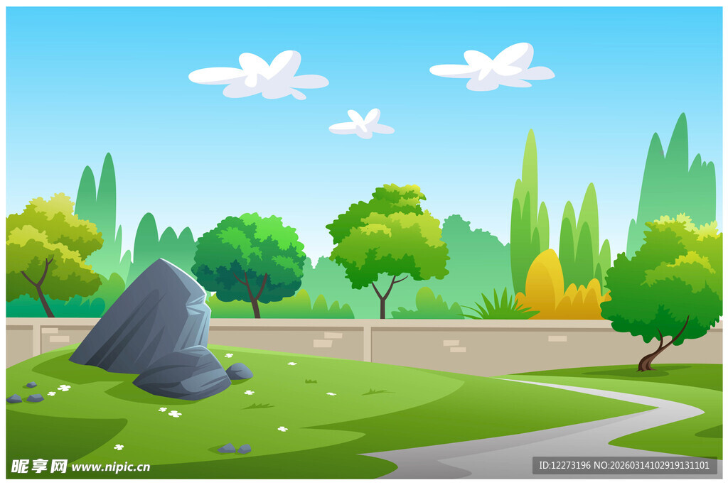 户外绿意盎然的自然风景