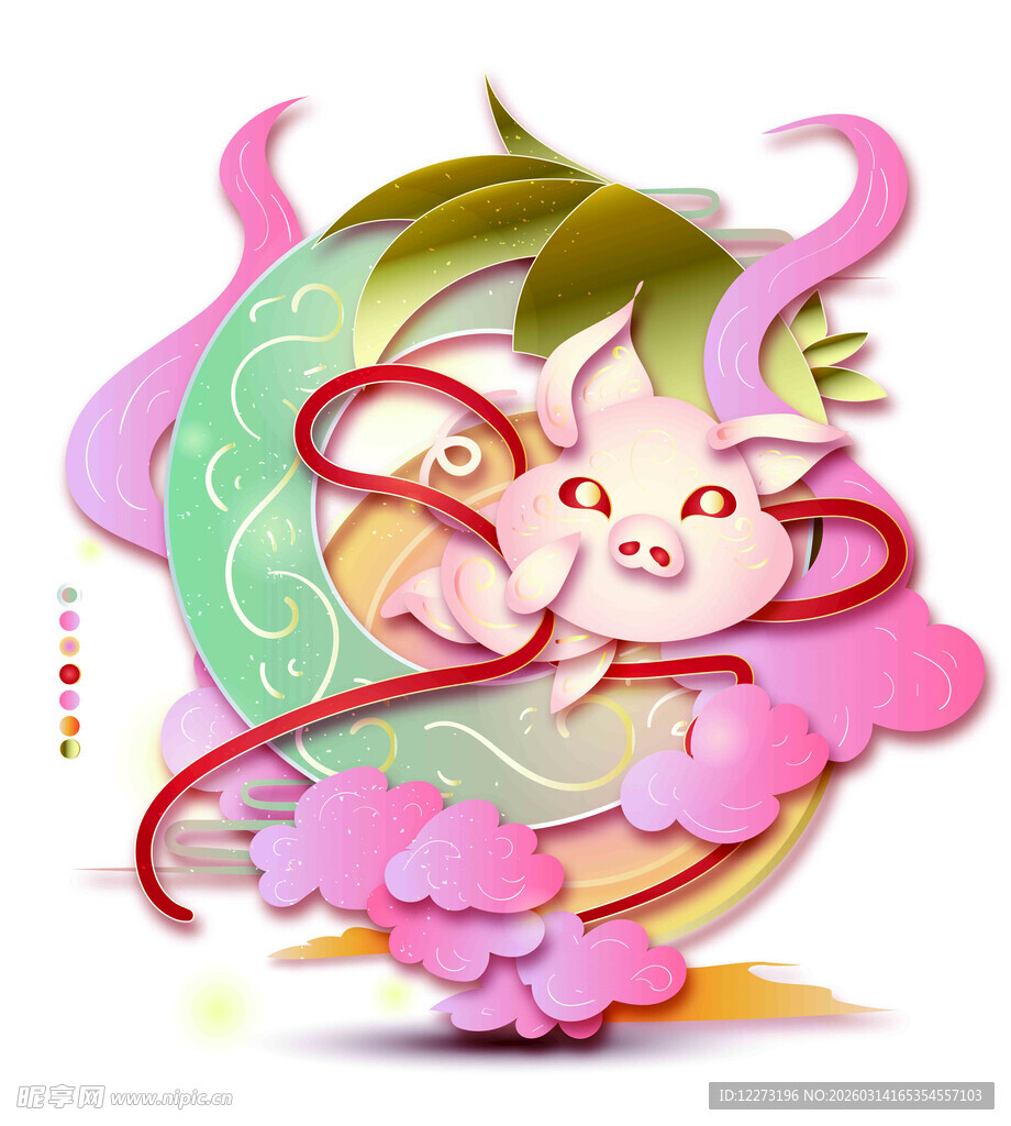 可爱玉兔中秋插画