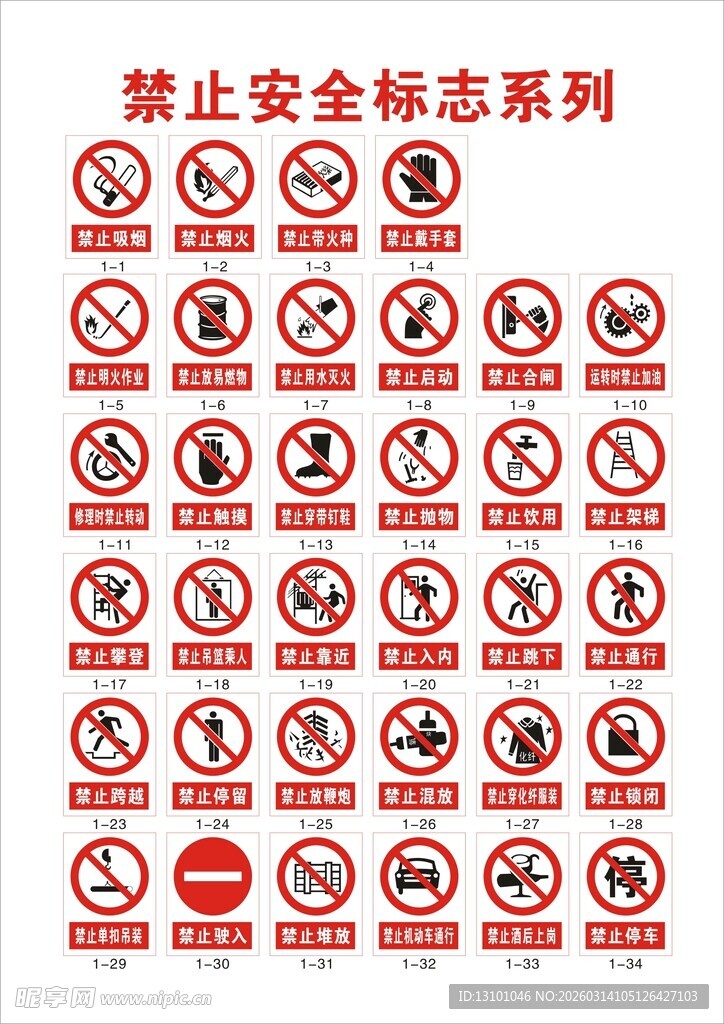 禁止安全标志系列合集