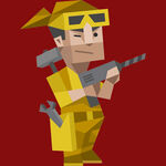 黄色持枪卡通战士形象